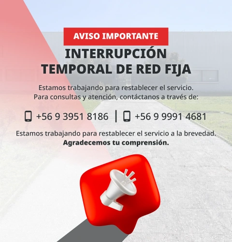 interrupción temporal en red fija